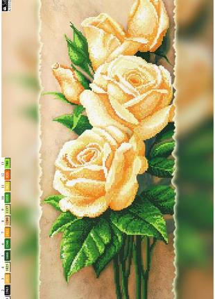 Схема для вышивки бисером на холсте на подрамнике розы
