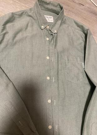 Стильная блузка- рубашка мятного цвета4 фото