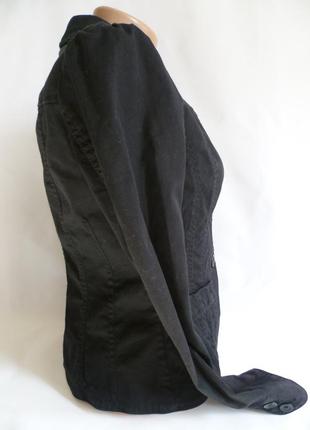 Чёрный котоновый пиджак2 фото