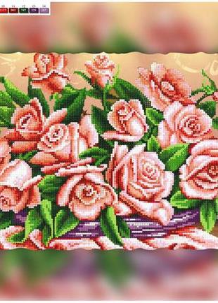 Схема для вышивки бисером на холсте на подрамнике розы