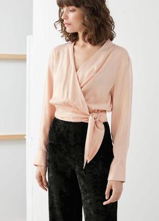Блуза на запах &otherstories, жіночна коротка блуза