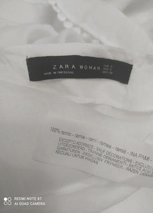 Белоснежная туника блуза с воланами zara2 фото