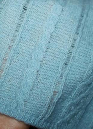 Свитер тонкий легкий нежный голубой шерсть в составе 30% marks&spencer 34-36р.7 фото