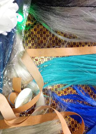 Трессы омбре - синий /бирюзовый / зеленный цвет