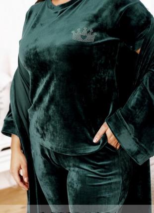 Стильний і комфортний домашній костюм-трійка батал✨3 фото