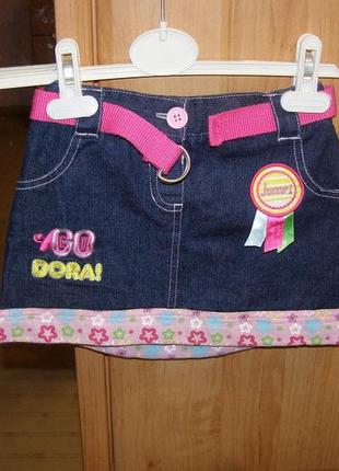 Стильная джинсовая юбка для девочки 3-4 года
