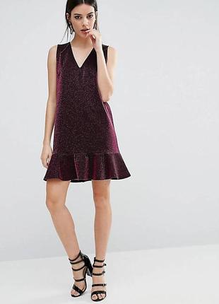 Платье с эффектом металлик asos petite