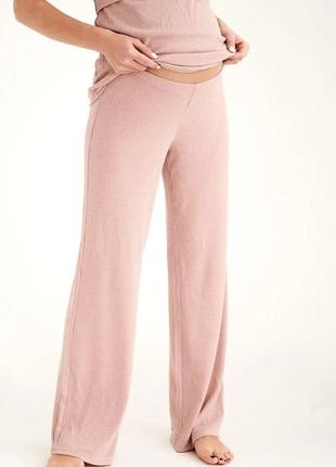 Легкі м'які штани для вагітних трикотажні пудрові (легкие мягкие брюки для беременных пудровые)4 фото