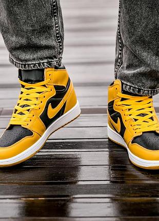 Кросовки air jordan retro 1 black\yellow 6