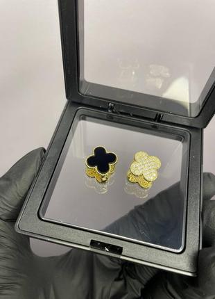 Сережки двосторонні сережки четирехлістний конюшина3 фото