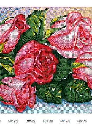 Схема для вышивки бисером розовые розы