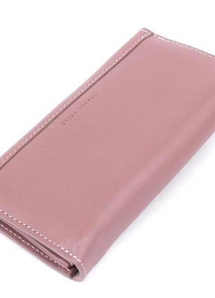 Превосходный кожаный женский кошелек grande pelle 11577 розовый2 фото
