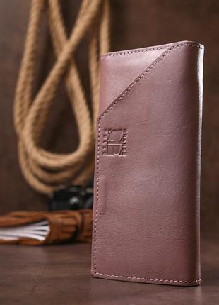 Превосходный кожаный женский кошелек grande pelle 11577 розовый7 фото