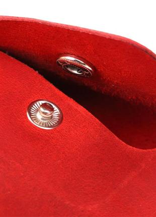 Женская винтажная кожаный тревел-косметичка shvigel 16427 красный5 фото