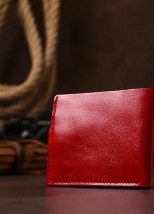 Женское небольшое кожаное портмоне shvigel 16461 красный8 фото