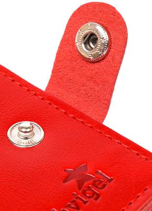 Женское небольшое кожаное портмоне shvigel 16461 красный3 фото