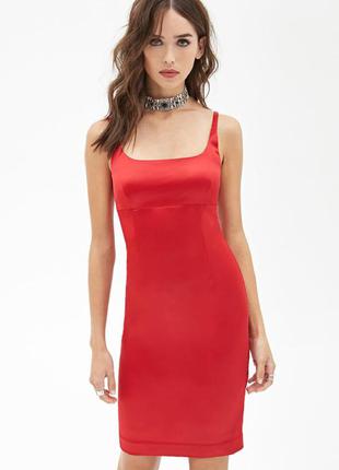 Платье forever 21 sateen cami bodycon dress3 фото