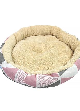 Лежак для котів собак taotaopets 511101 pink круглий 45*10 см