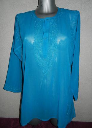 38/s*moon river*голубая пляжная туника платье парео