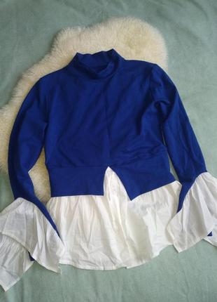 Блуза дитяча кофта синій котон блуза котонові