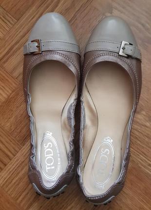 Кожаные балетки от tod's