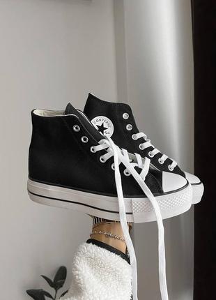 Высокие кеды converse chuck taylor high sole black черные