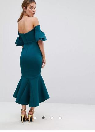 Облегающее платье миди с открытыми плечами asos petite premium2 фото