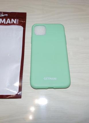 Чохол silicone case for magnet для apple iphone 11 pro max (6.5") getman зелений3 фото