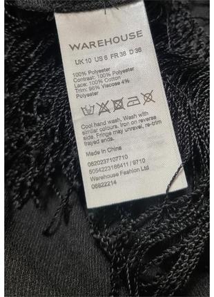 Плаття чорне міді з пензликами бахромою warehouse5 фото