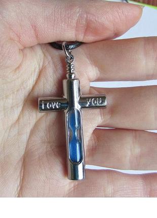🏵стильный кулон крест - подвеска love you, новый! арт. 8772