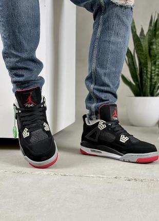 Nike jordan 4 retro bred мужские кроссовки 🆕 найк аир джордан2 фото