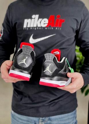 Nike jordan 4 retro bred мужские кроссовки 🆕 найк аир джордан5 фото