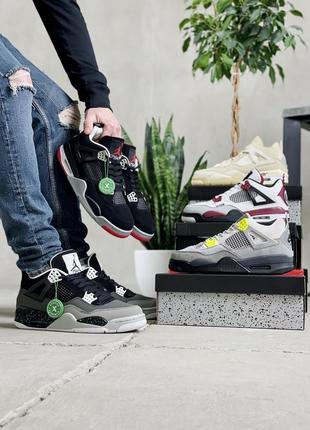 Nike jordan 4 retro bred мужские кроссовки 🆕 найк аир джордан9 фото