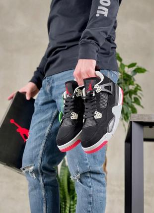 Nike jordan 4 retro bred мужские кроссовки 🆕 найк аир джордан10 фото