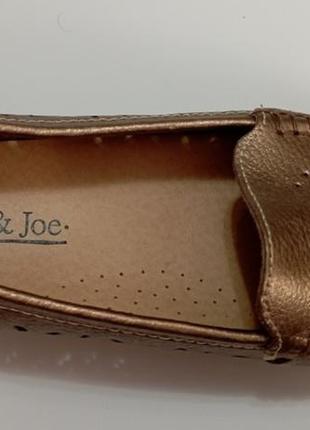 Jo & joe, кожаные туфли с перфорацией, слиперы, лоферы.8 фото