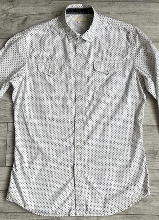 Сорочка\рубашка diesel slim fit white printed shirt