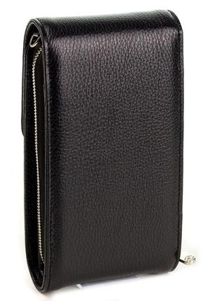 Шкіряна сумка гаманець на шию eminsa 40241-37-1 з відділенням для телефону3 фото