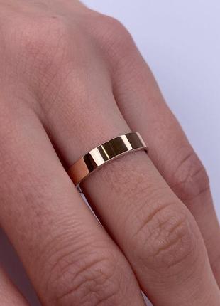 Обручальное кольцо американка серебро с золотой пластиной, 925 и 375 проба2 фото