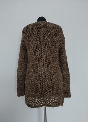 Удлиненный свитер крупной вязки, свитер кольчуга massimo dutti3 фото