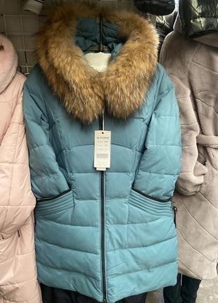 Пальто зима, комір чорнобурка натуральна, 48-50рр1 фото