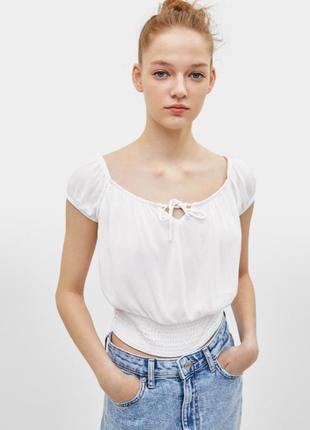 Кроп топ з відкритими плечима ✨ bershka ✨блуза блузка футболка