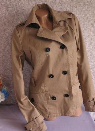 Тренч плащ женский беж бежевый коричневый укороченый пиджак