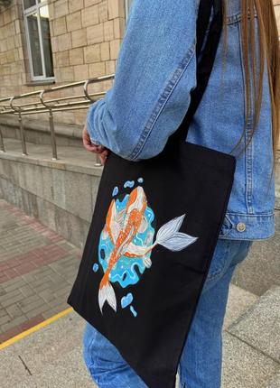 Еко-сумка шоппер з оригінальним handmade дизайном1 фото