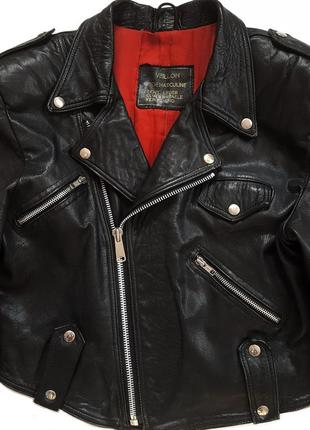 Оригинальная винтажная куртка косуха оверсайз 80-х veillon mode masculine punk cunt jacket2 фото