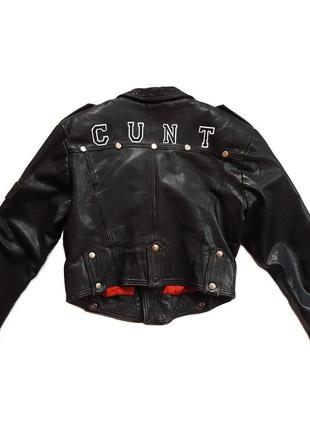 Оригінальна вінтажна куртка-косуха оверсайз 80-х veillon mode masculine punk cunt jacket7 фото