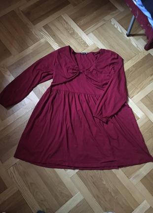 Батал большой размер стильное бардовое натуральное платье платьице плаття сукня7 фото