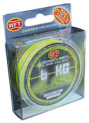 Шнур wft kg gliss monotex chartreuse 150м 0.14мм 8кг