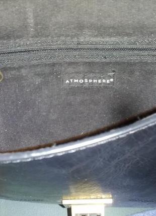 Чорна сумка планшет меседжер екокожа з вишивкою ремінь на плече atmosphere3 фото