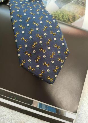 Шёлковый галстук в мелкий принт цветочный платочный6 фото