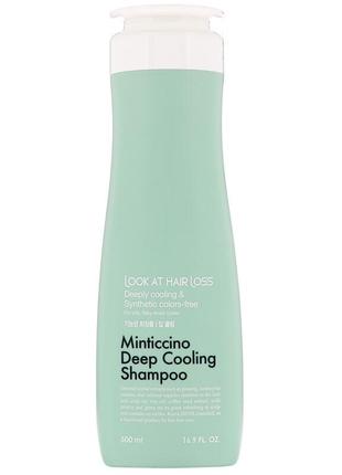 Шампунь для жирной кожи головы daeng gi meo ri look at hair loss minticcino deep cooling shampoo